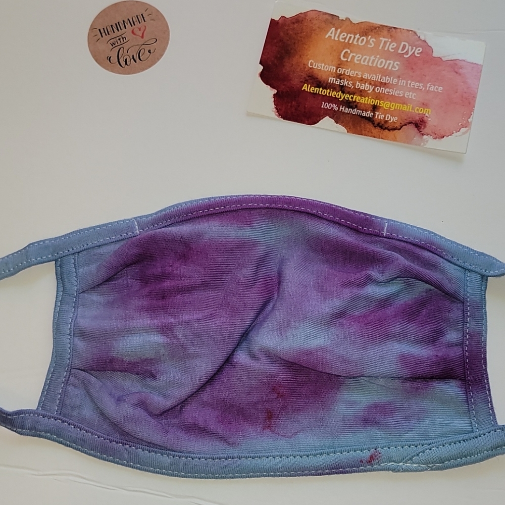 Hand tie dyed cotton face mask, new, unisex